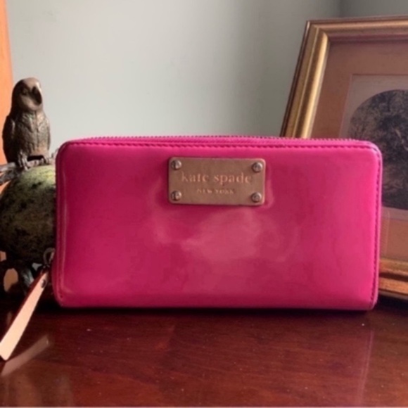 kate spade Handbags - Kate Spade Zip Around Hot Pink Wallet